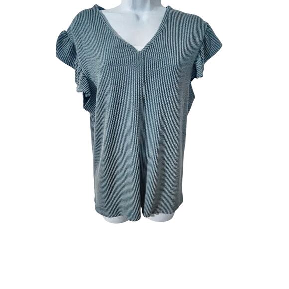 bombom Tops - New Bombom blue flutter sleeve top Size Large